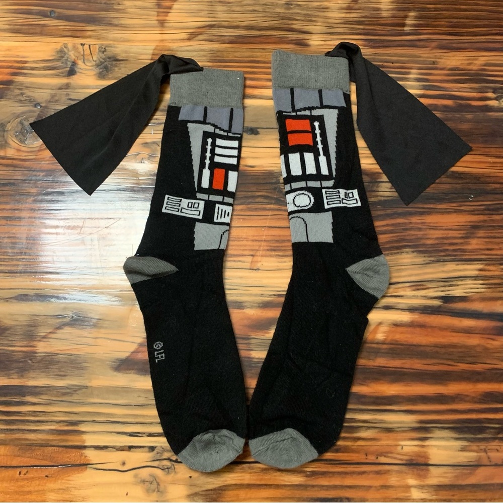 Darth Vader socks. Capes attached.